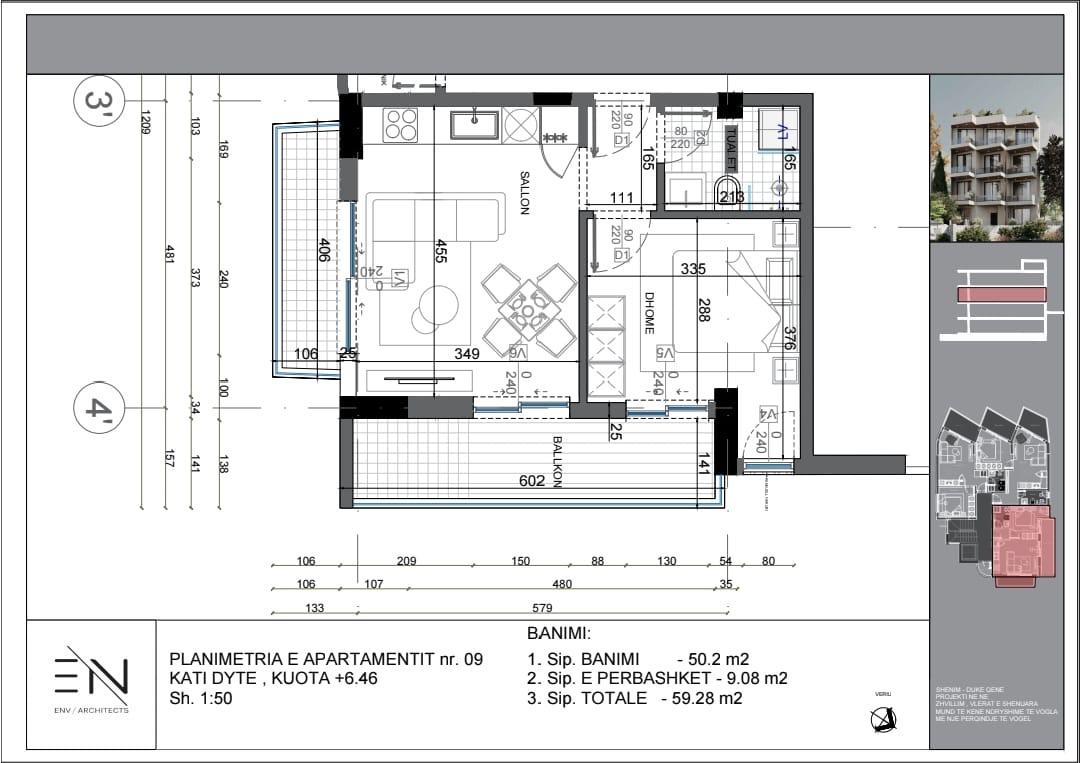 Seaview 1-Bedroom Apartment for Sale in Ksamil – 52.5m² | €81,000